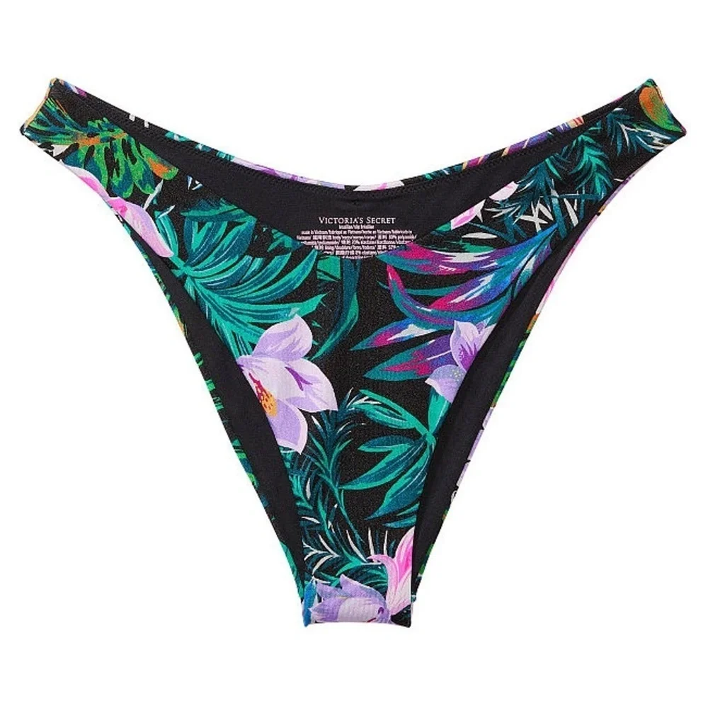 New! Victoria's Secret Black Palm Bikini Set 45586